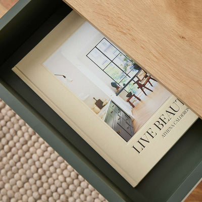 Murphy Bedside Table - Green/Natural