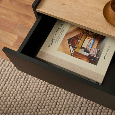 Murphy Bedside Table - Black/Natural