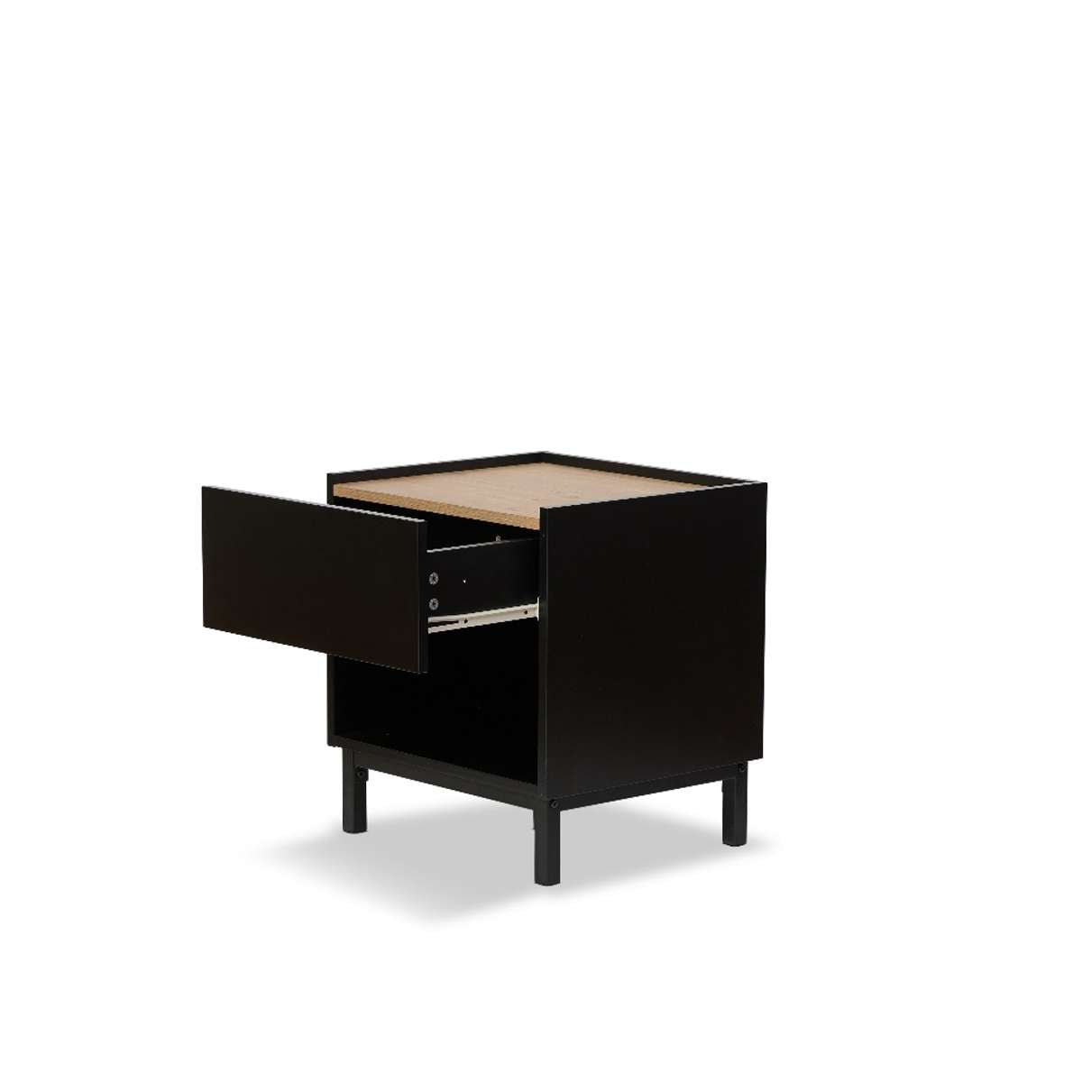 Murphy Bedside Table - Black/Natural