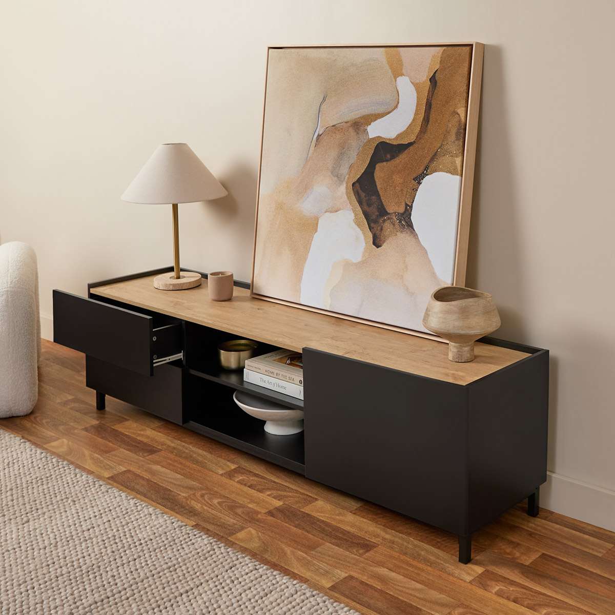 Murphy Entertainment Unit - Black/Natural
