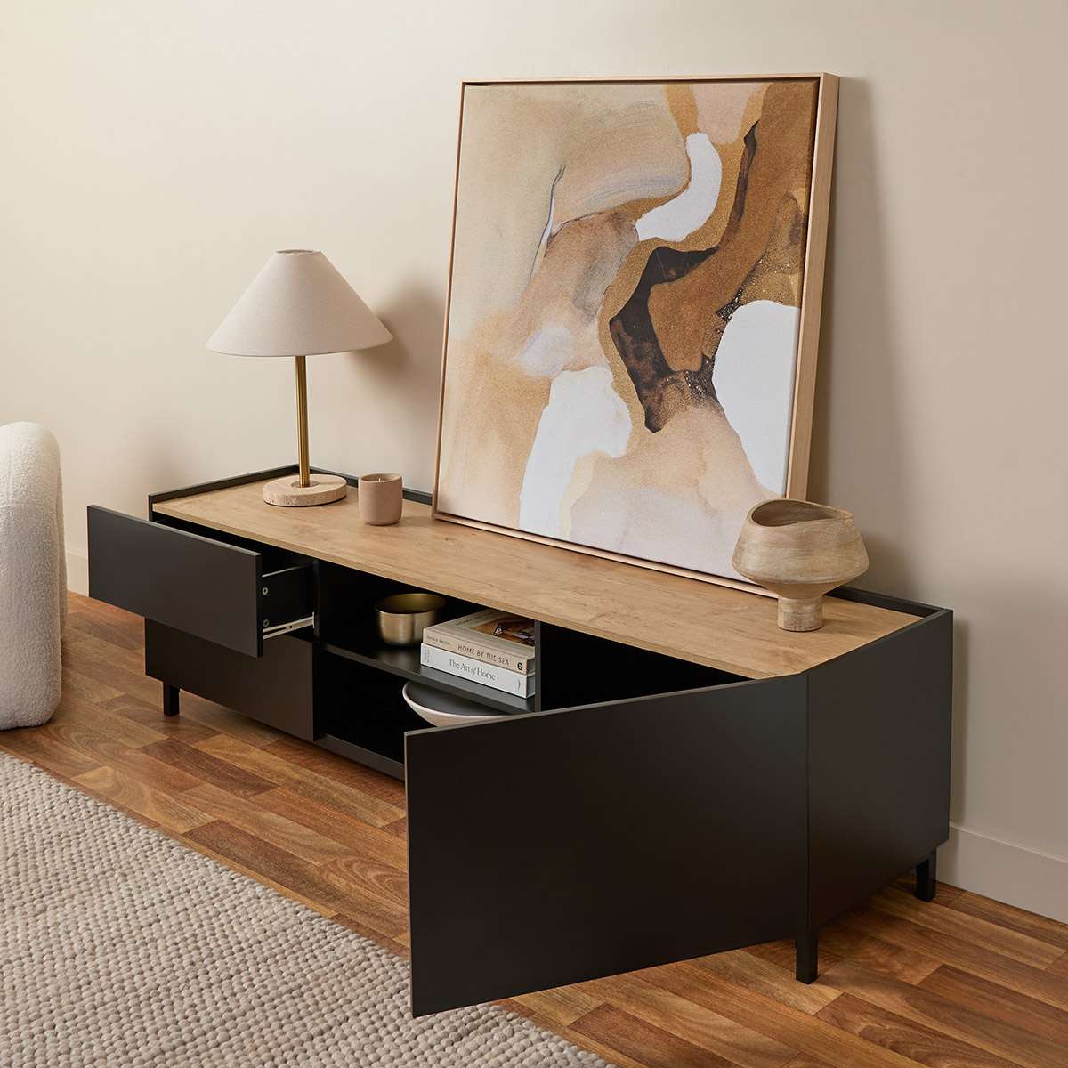 Murphy Entertainment Unit - Black/Natural