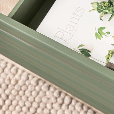 Theodore Ribbed Bedside Table - Green