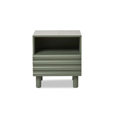 Theodore Ribbed Bedside Table - Green
