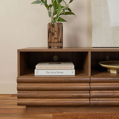 Theodore Ribbed Entertainment Unit - Walnut