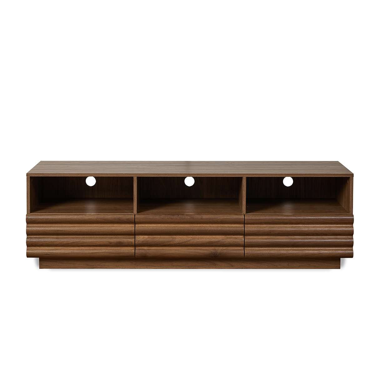 Theodore Ribbed Entertainment Unit - Walnut