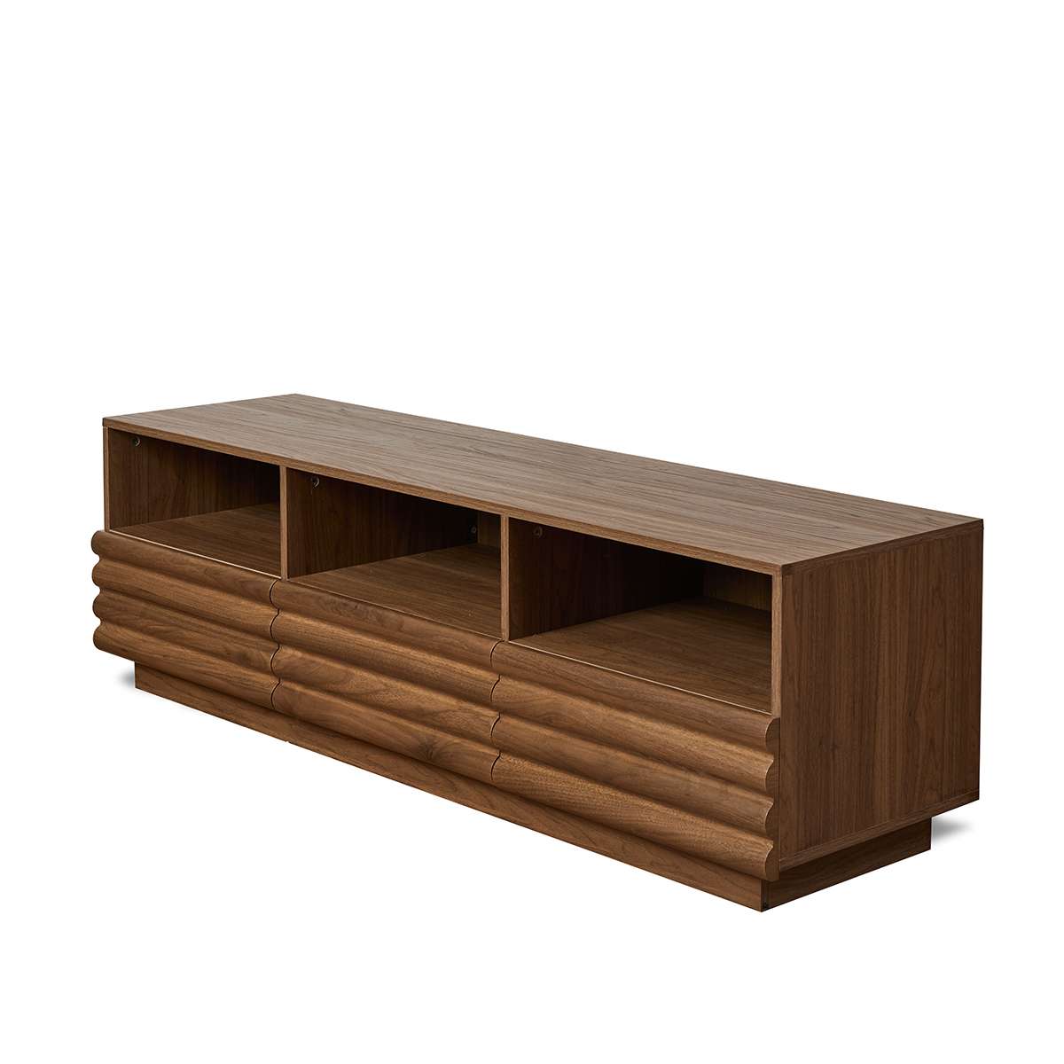 Theodore Ribbed Entertainment Unit - Walnut