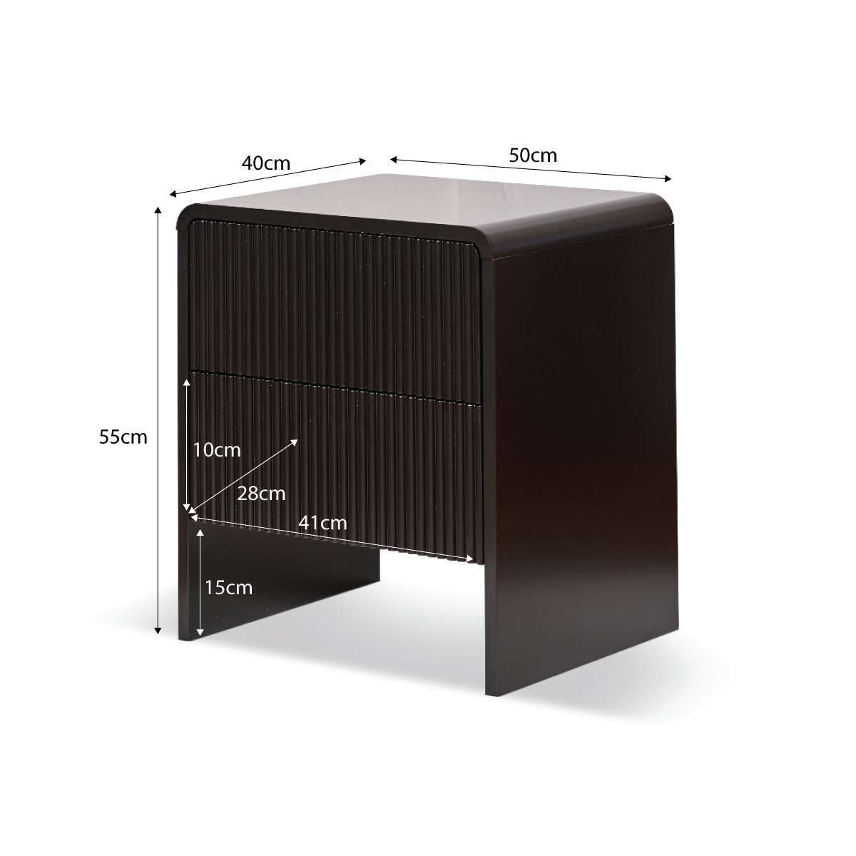 Majorca Bedside Table - Black