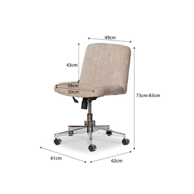Luca Chrome Office Chair - Natural