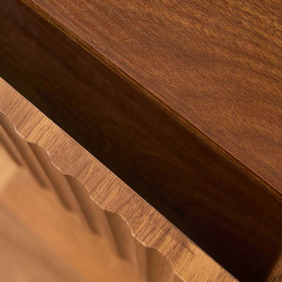 Deven Ball Feet Bedside Table - Walnut