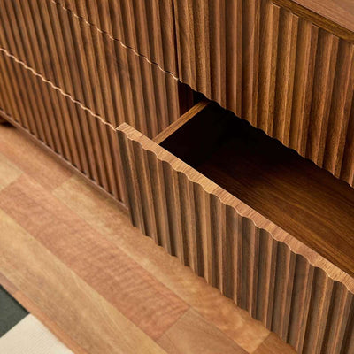 Deven Ball Feet Six Drawer - Walnut