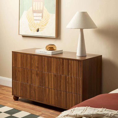 Deven Ball Feet Six Drawer - Walnut