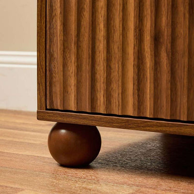 Deven Ball Feet Six Drawer - Walnut
