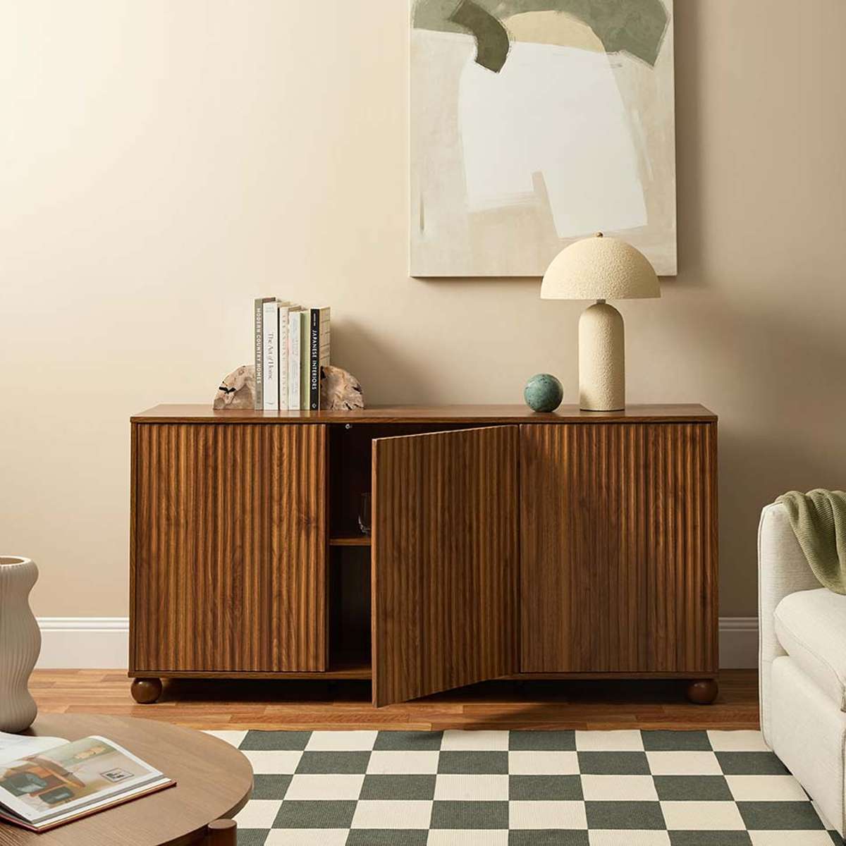 Deven Ball Feet Buffet - Walnut