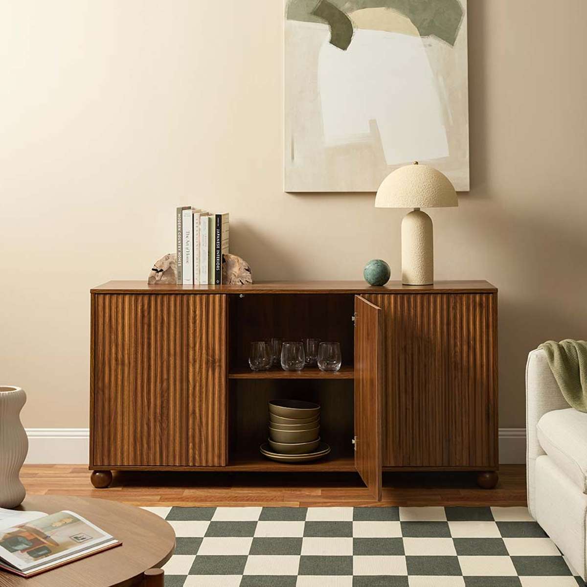 Deven Ball Feet Buffet - Walnut