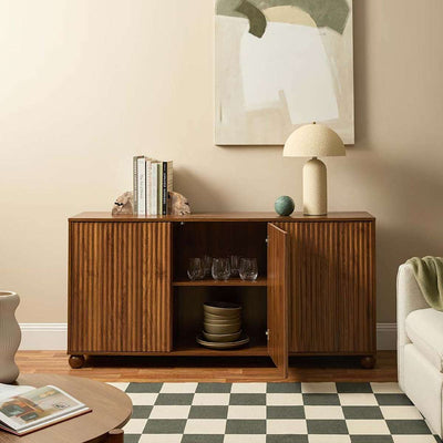 Deven Ball Feet Buffet - Walnut