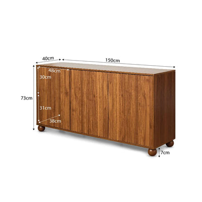 Deven Ball Feet Buffet - Walnut