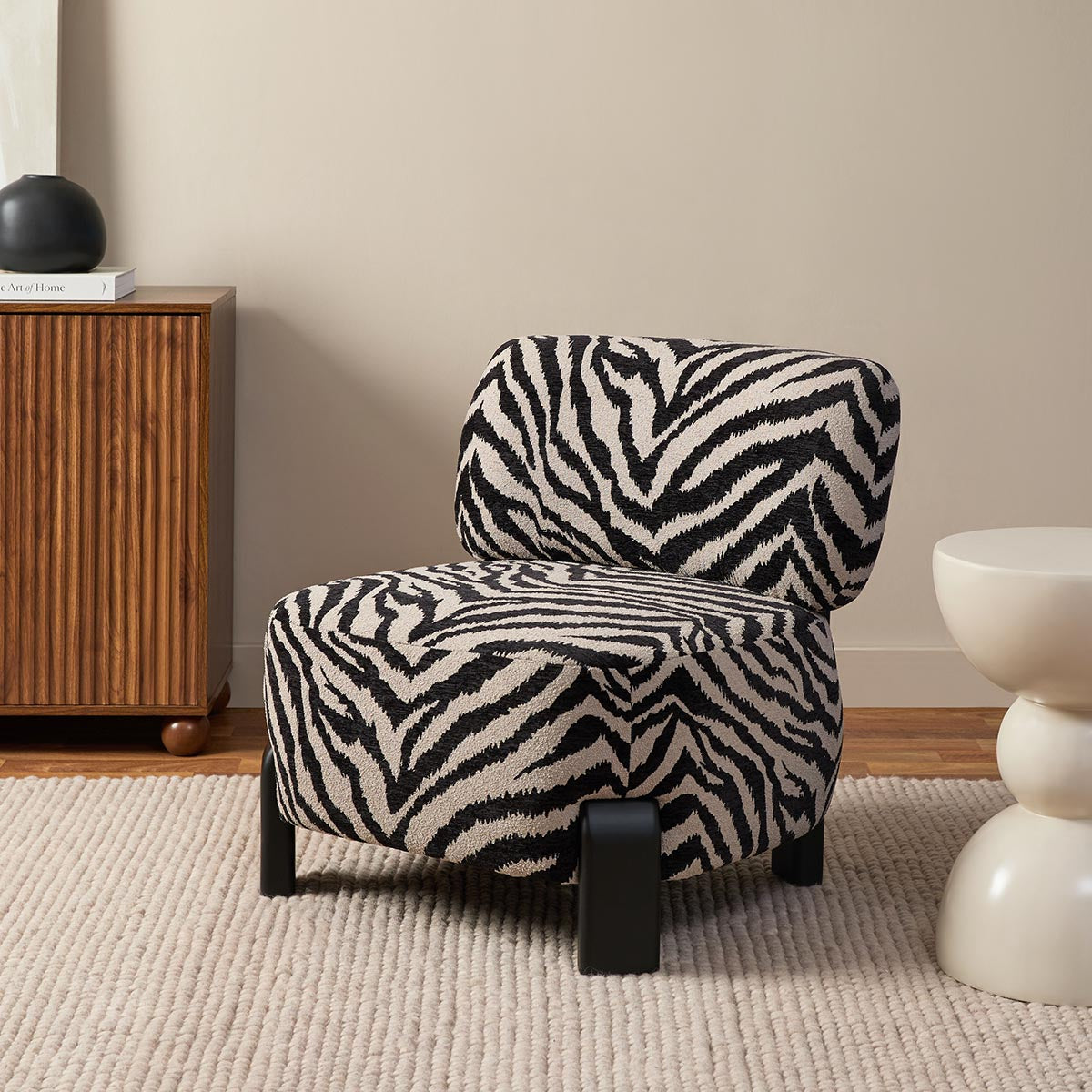 Ted Zebra Occasional Chair - Natural/Black