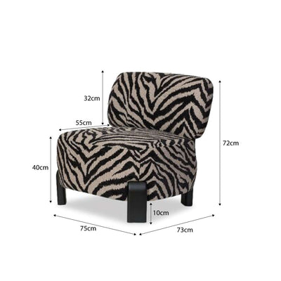 Ted Zebra Occasional Chair - Natural/Black