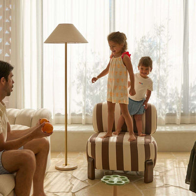 Ted Stripe Occasional Chair - Cream/Chocolate