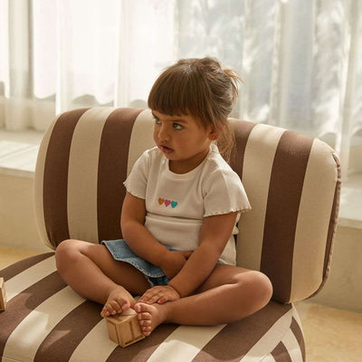 Ted Stripe Occasional Chair - Cream/Chocolate