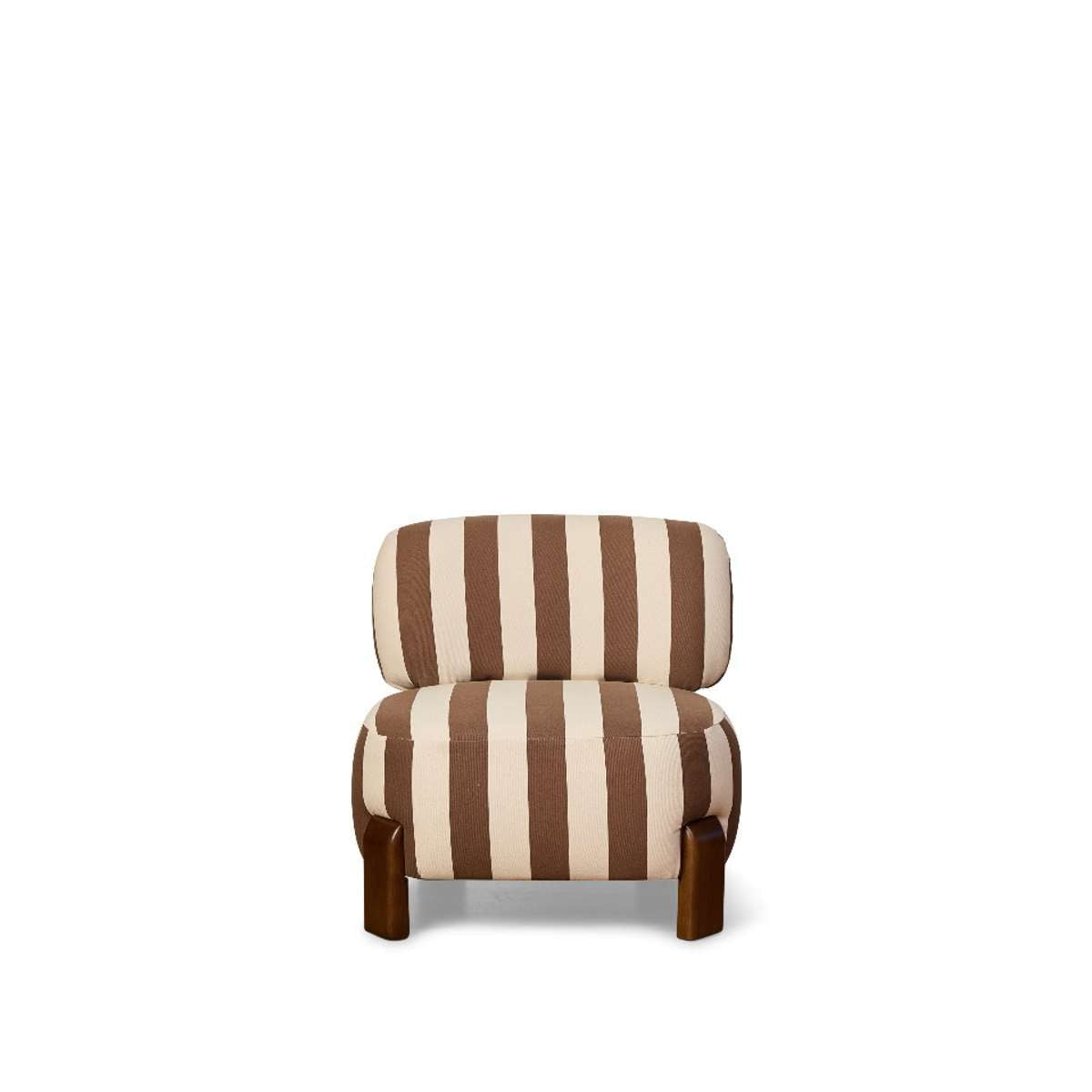 Ted Stripe Occasional Chair - Cream/Chocolate
