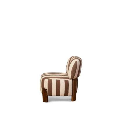 Ted Stripe Occasional Chair - Cream/Chocolate