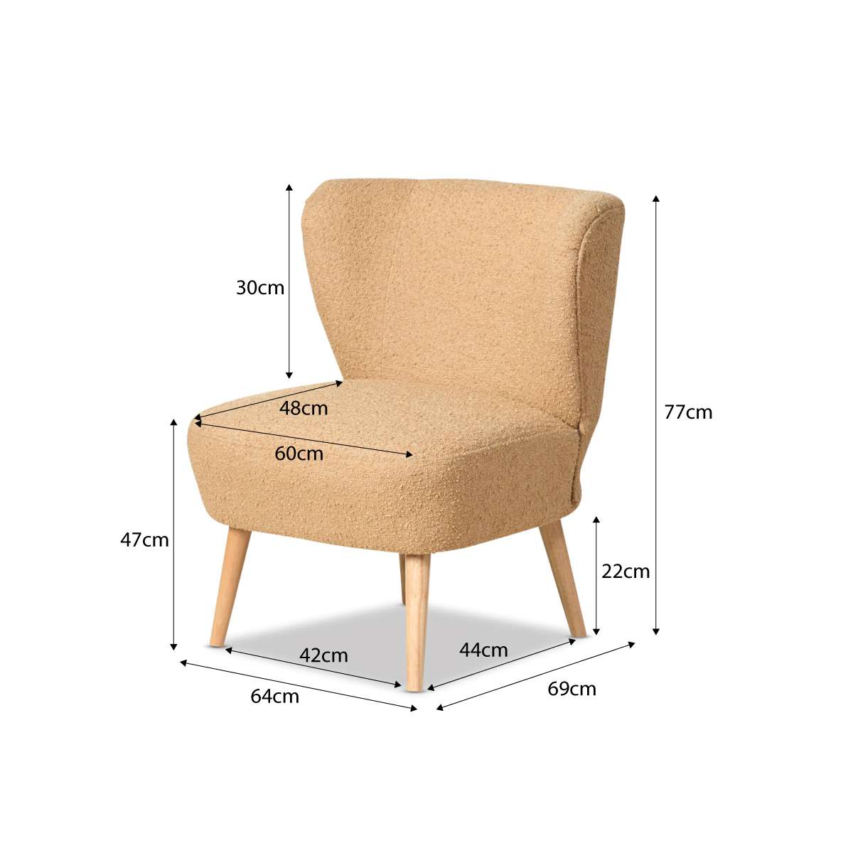 Harlyn Boucle Occasional Chair - Camel