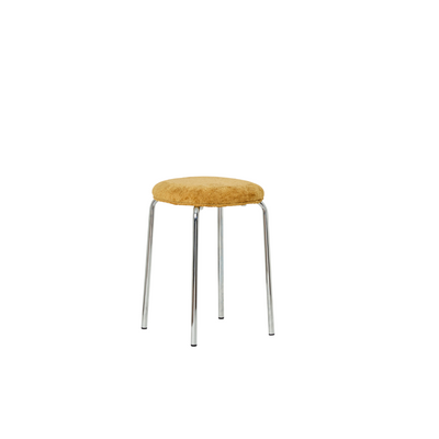 Vivi Chrome Stool - Mustard Chenille