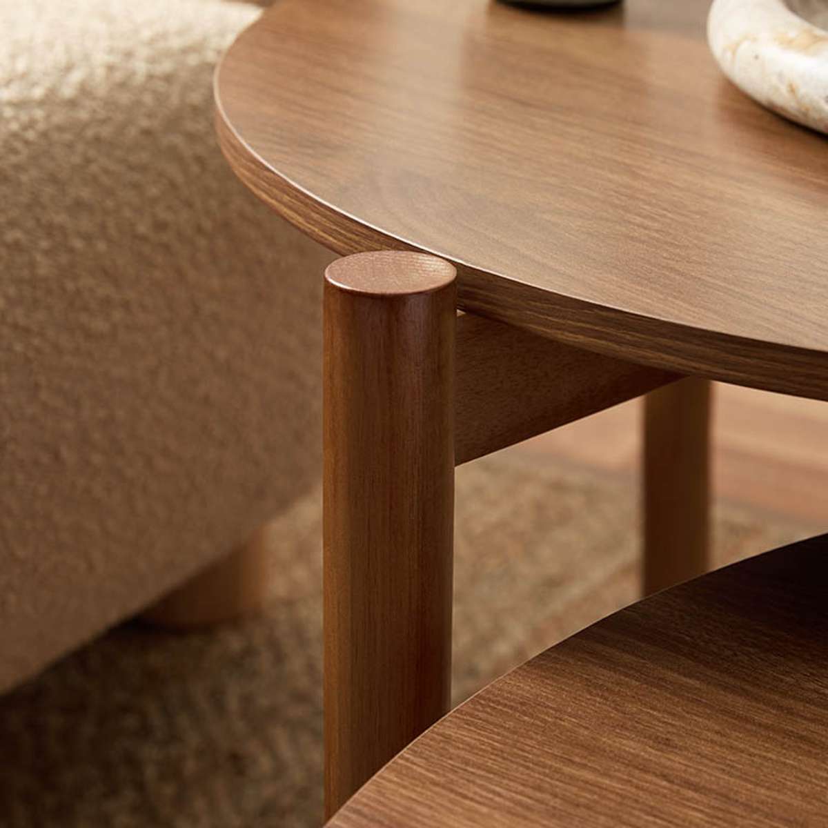 Blair Round Nesting Coffee Tables - Walnut