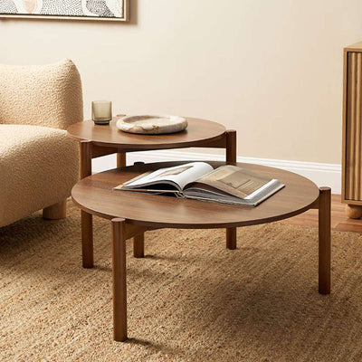 Blair Round Nesting Coffee Tables - Walnut