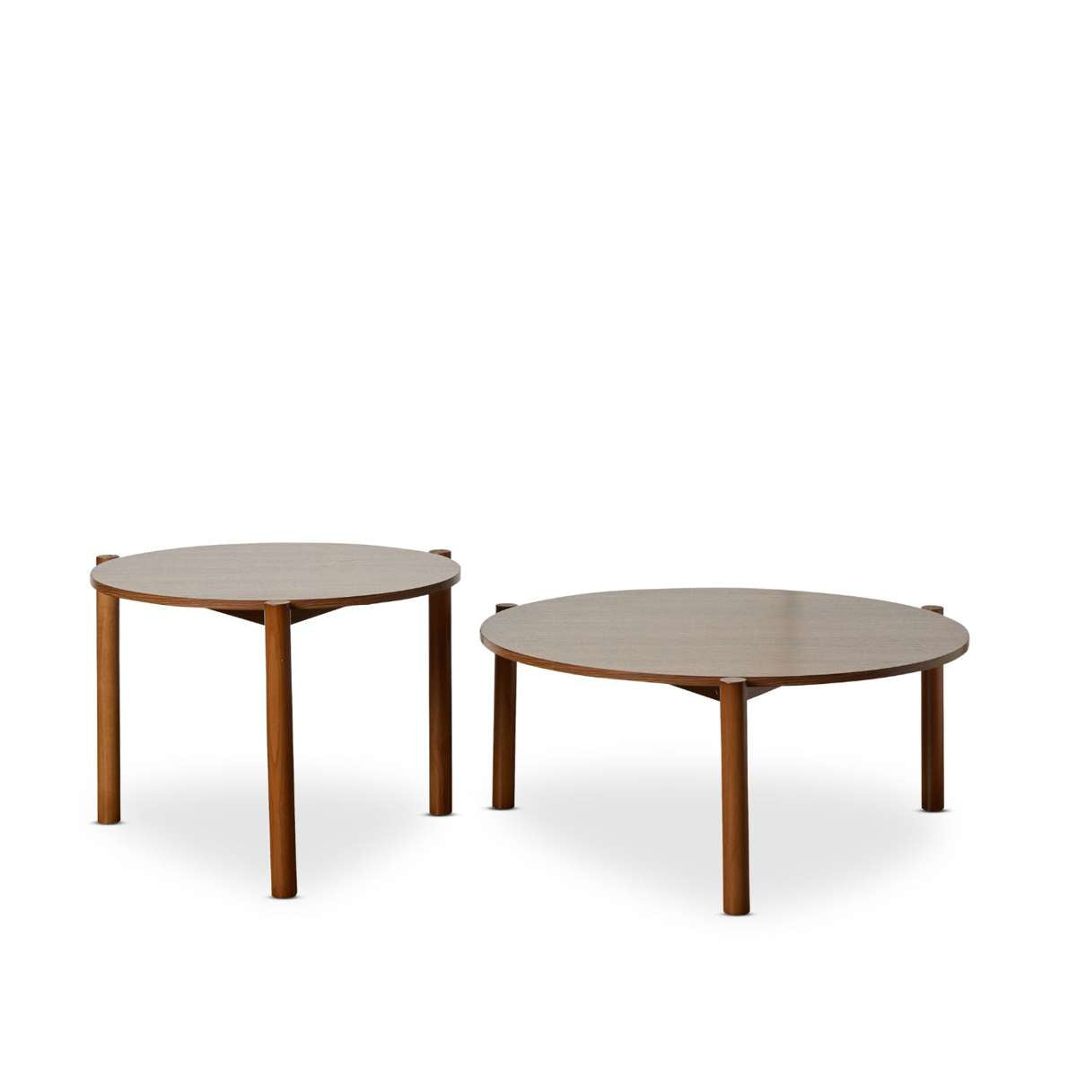 Blair Round Nesting Coffee Tables - Walnut