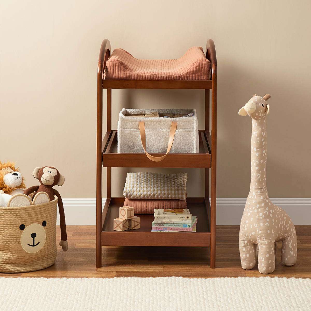 Archie 2 Shelf Change Table - Hazelnut