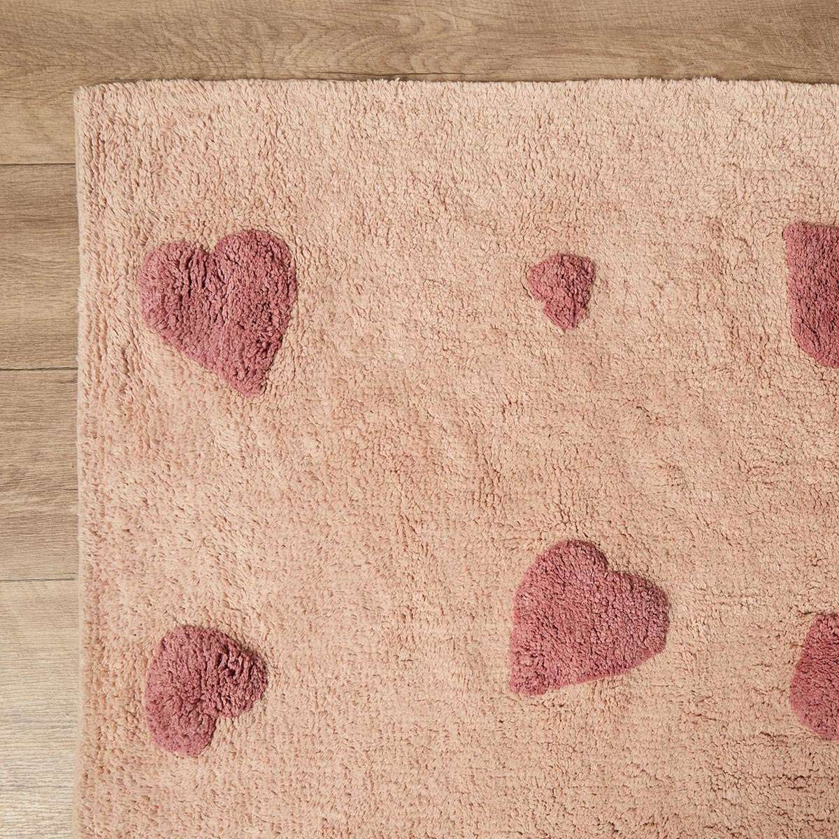 Addy Rectangle Heart Rug - Pink