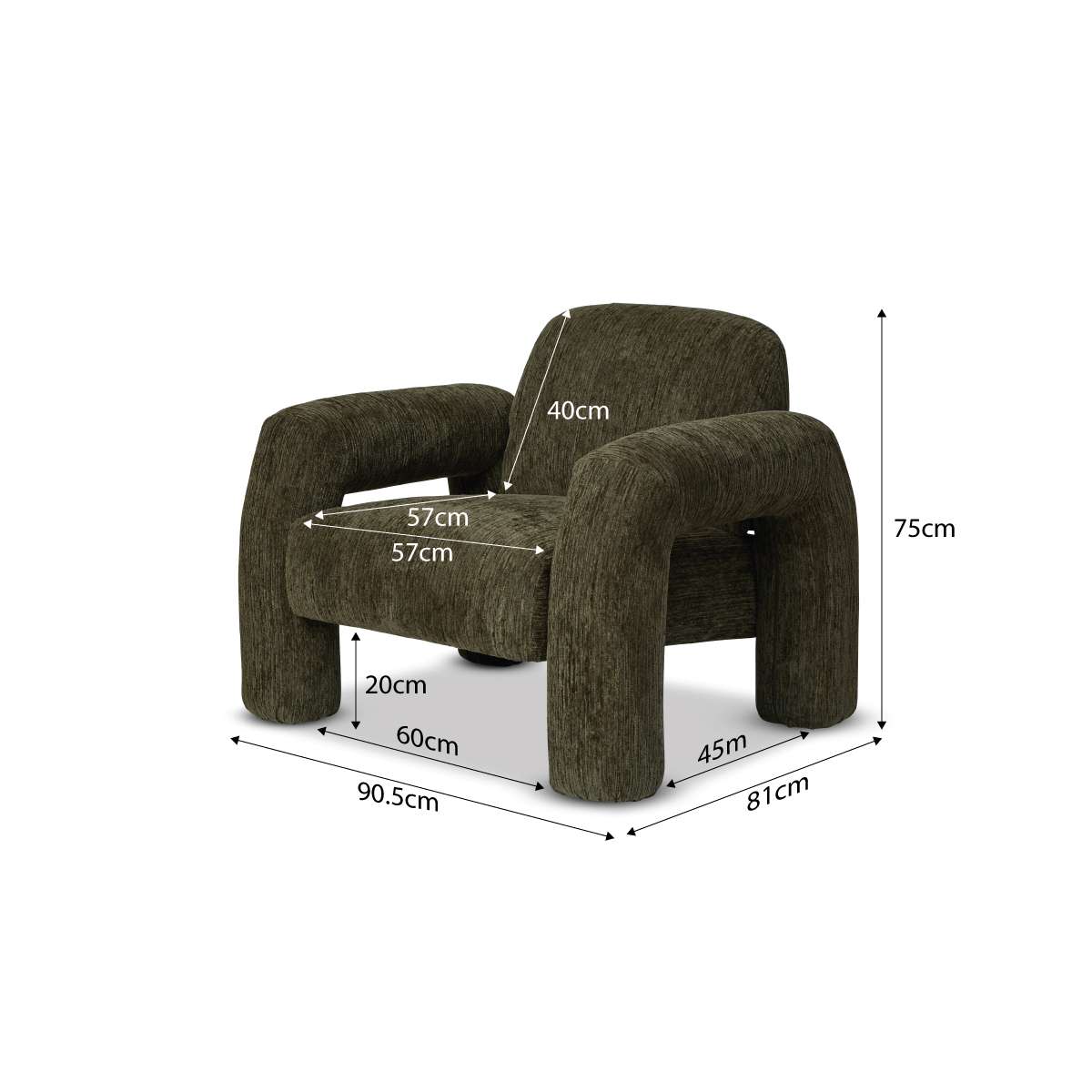 Felix Occasional Chair - Dark Green