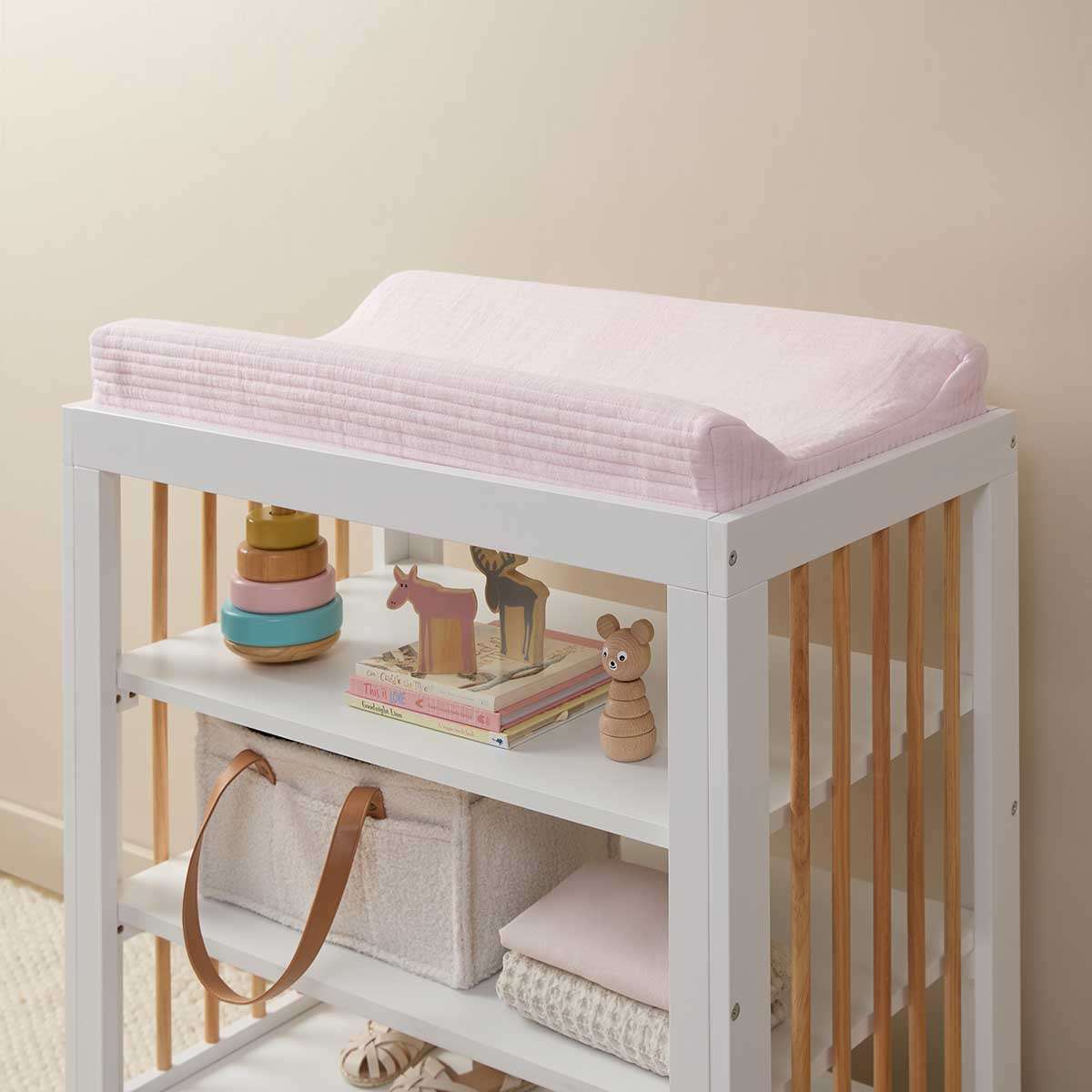 Mocka Cotton Change Mat Cover - Blush Pink