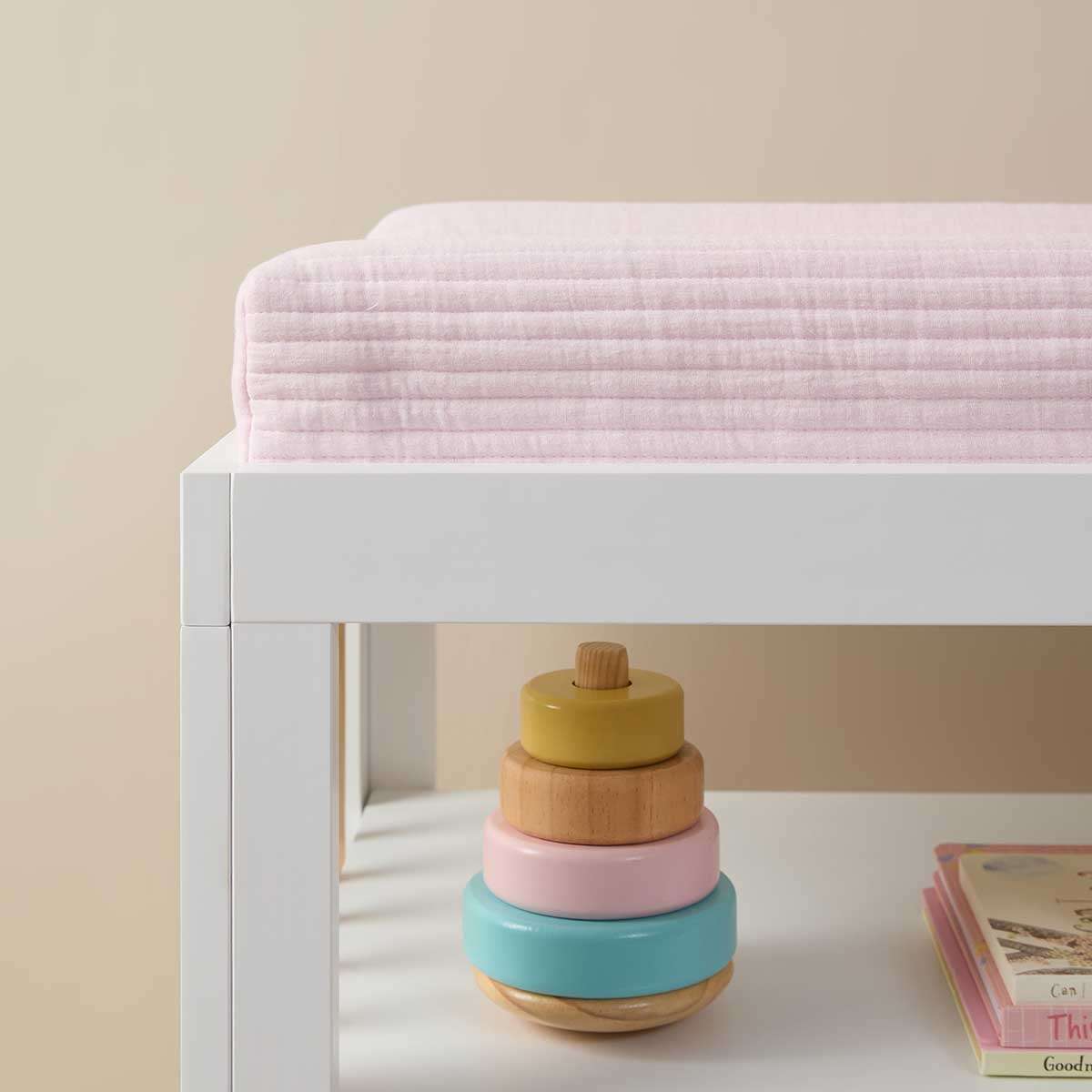 Mocka Cotton Change Mat Cover - Blush Pink