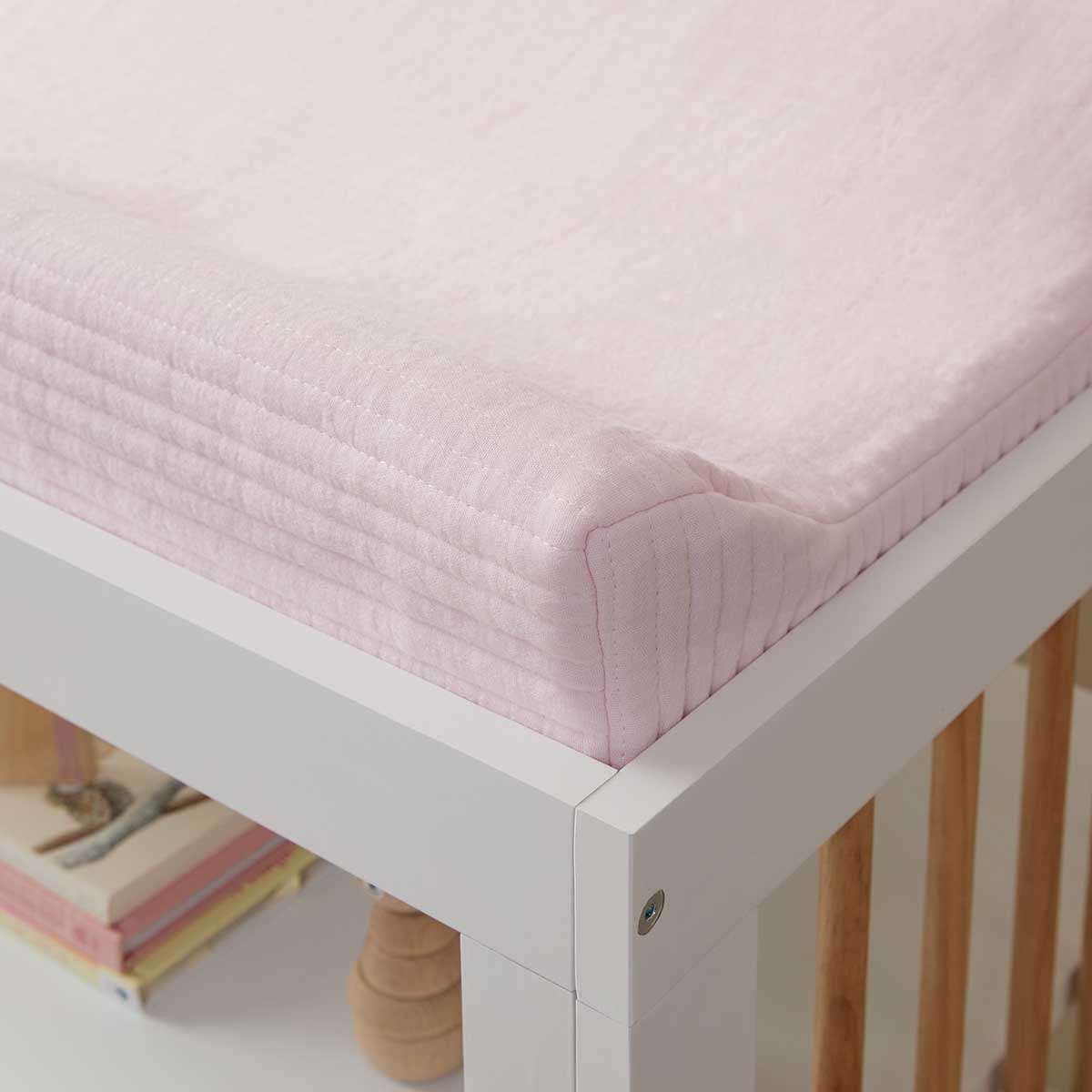 Mocka Cotton Change Mat Cover - Blush Pink