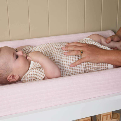 Mocka Cotton Change Mat Cover - Blush Pink