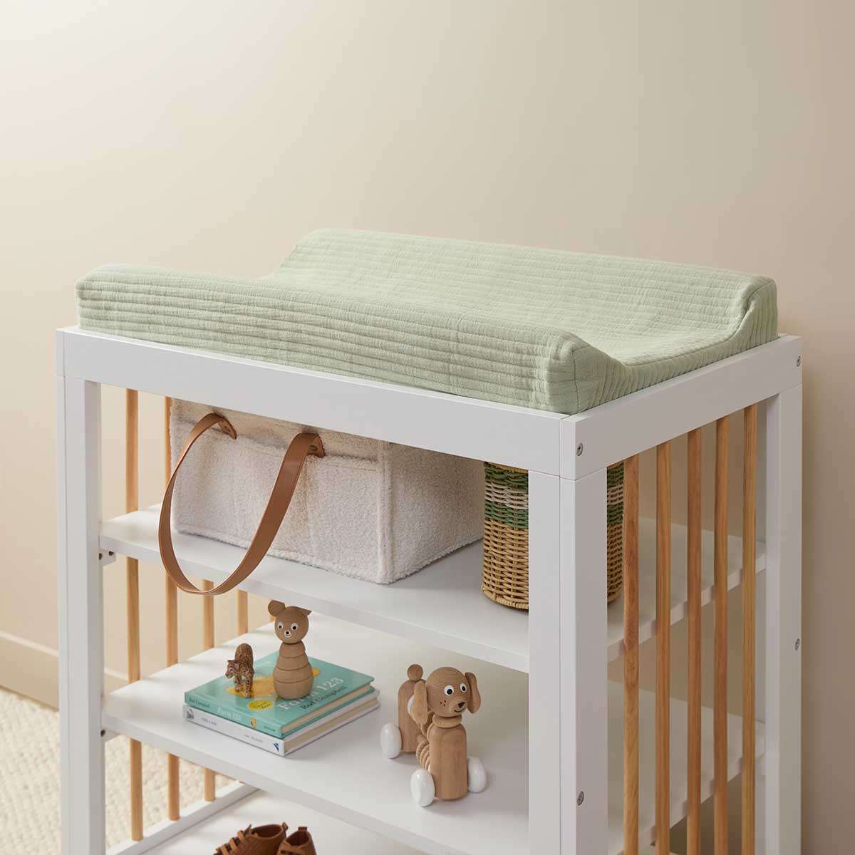 Mocka Cotton Change Mat Cover - Pistachio