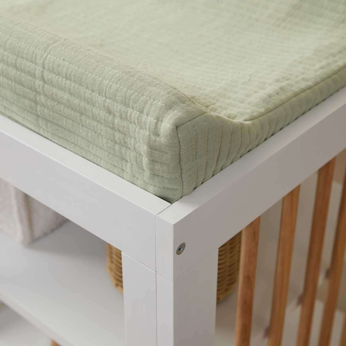 Mocka Cotton Change Mat Cover - Pistachio