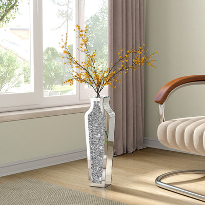 Tall Crushed Diamond Floor Vase
