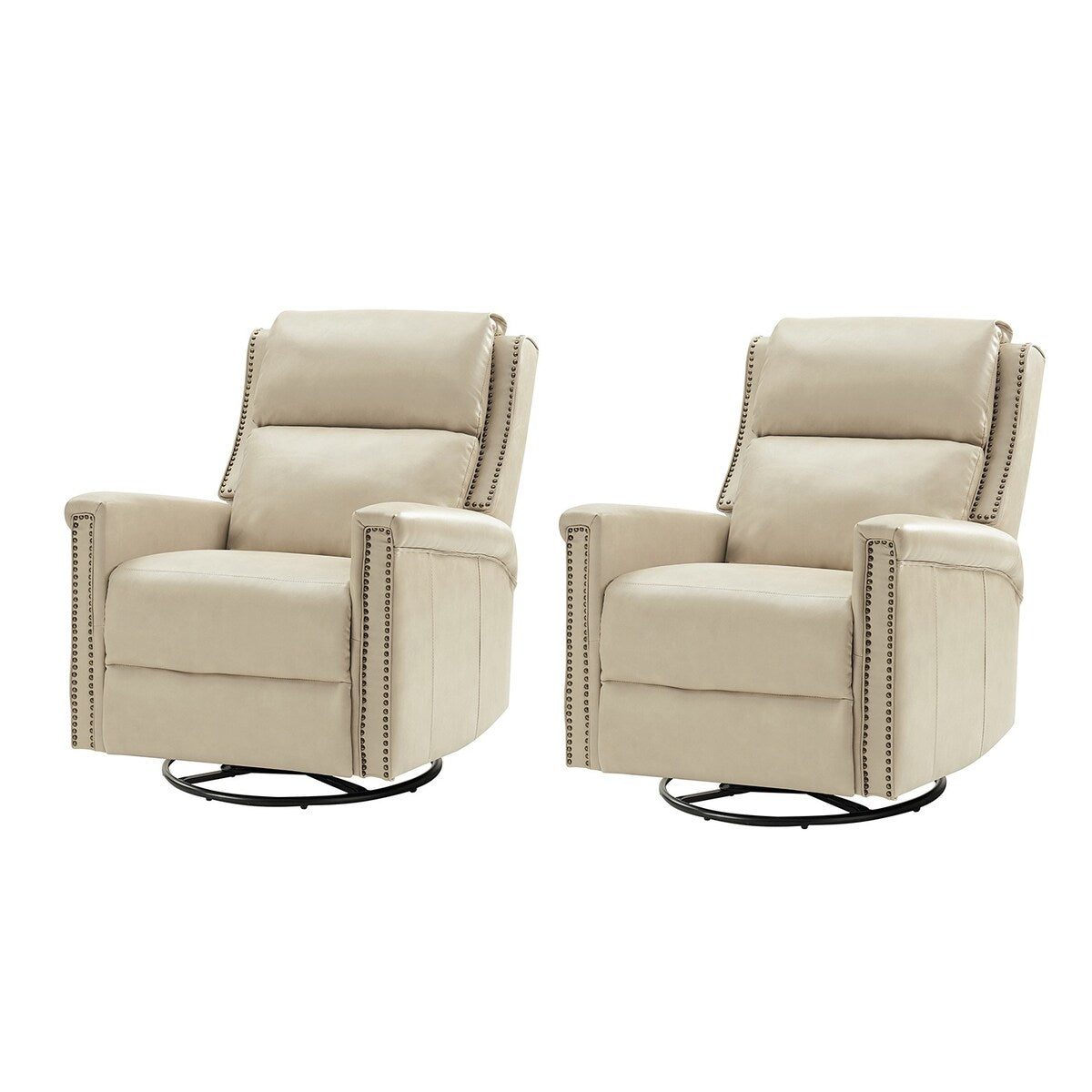 Tobias Traditional Swivel And Rocker Power Recliner Set of 2 by HULALA HOME