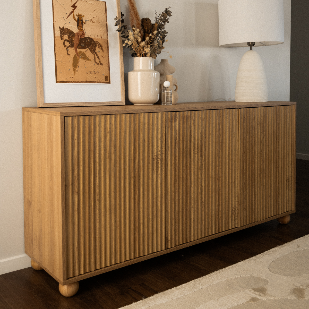 Deven Ball Feet Buffet - Natural