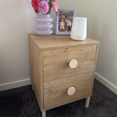 Spotty Bedside Table - Cream