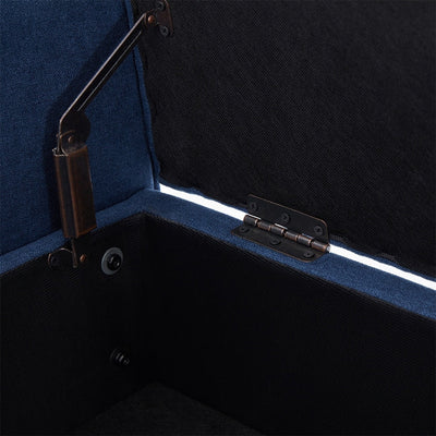 Upholstered Storage Bench Arm Bench Entryway Bench with Tufted Flip Top 50.4 Inches