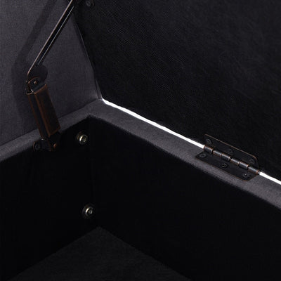 Upholstered Storage Bench Arm Bench Entryway Bench with Tufted Flip Top 50.4 Inches