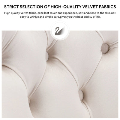 Upholstered Tufted Velvet Dining Chair with Solid Wood Legs Set of 6