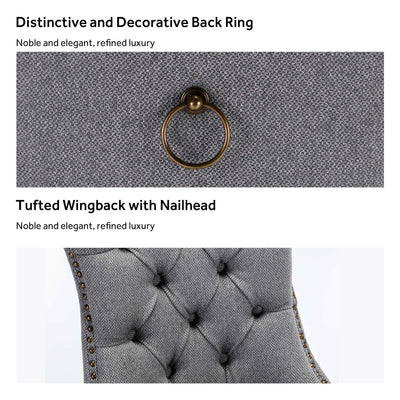 Upholstered Tufted Velvet Dining Chair with Solid Wood Legs Set of 6