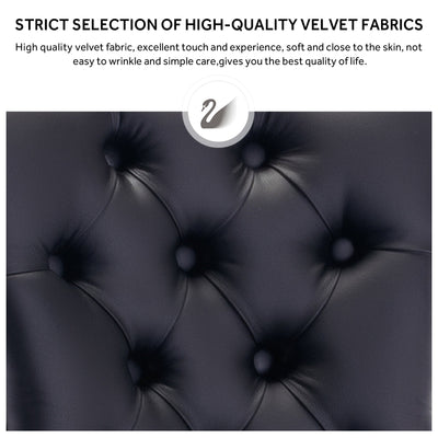 Upholstered Tufted Velvet Dining Chair with Solid Wood Legs Set of 6