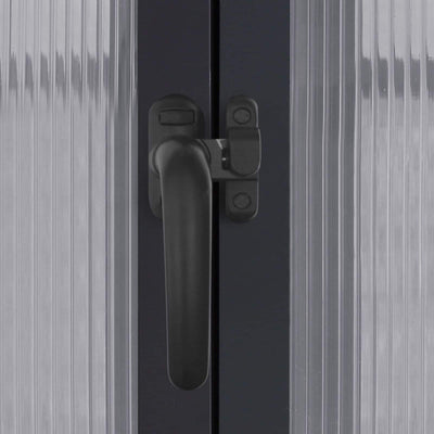 VEIKOUS Aluminum Walk-In Garden Greenhouse Kit with Adjustable Roof Vent and Lockable Door Grey